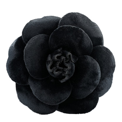 Chanel Velvet Camellia Brooch Pin Blue 1 of 3