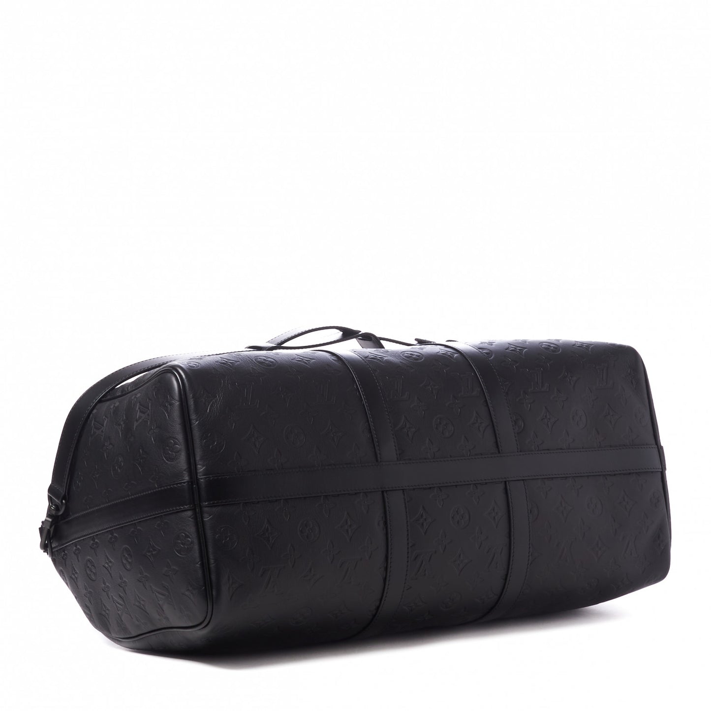 Calfskin Shadow Monogram Keepall Bandouliere 50 Black
