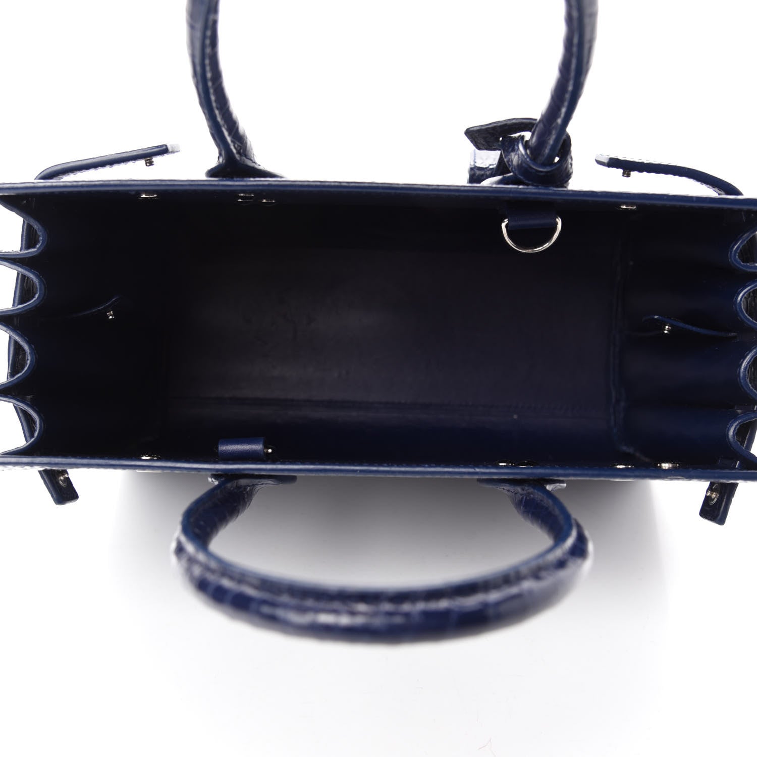 Saint Laurent Calfskin Crocodile Embossed Baby Sac De Jour Navy 6 of 15