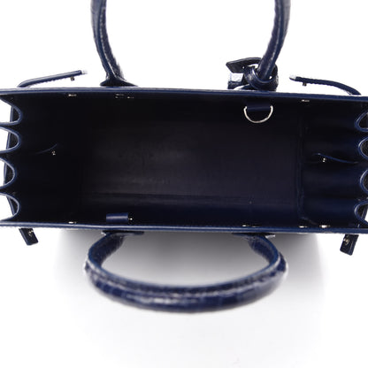 Saint Laurent Calfskin Crocodile Embossed Baby Sac De Jour Navy 6 of 15