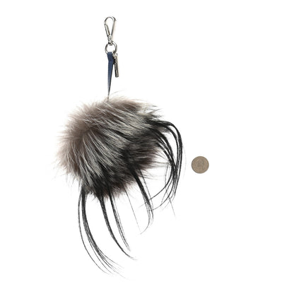 Fendi Fox Goat Fur Vitello Century Monster Bag Bug Cube Charm Natural Black True Blue Multicolor 2 of 5