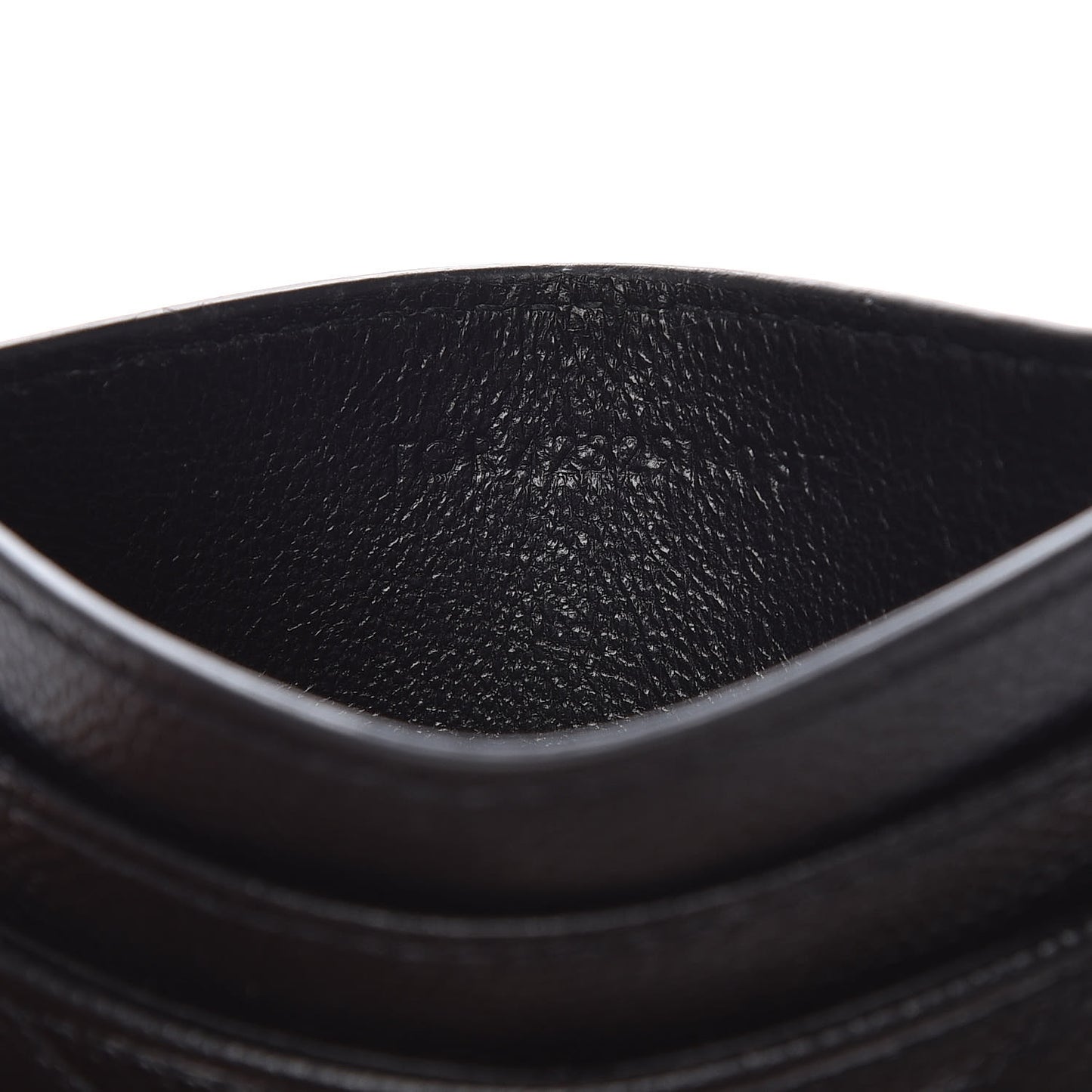 Grain De Poudre Matelasse Chevron Monogram Credit Card Case Black