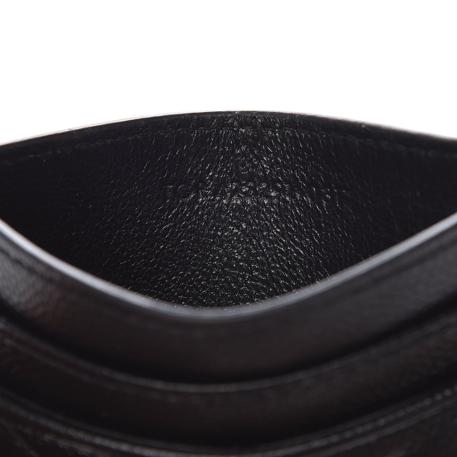 Saint Laurent Grain De Poudre Matelasse Chevron Monogram Credit Card Case Black 7 of 9