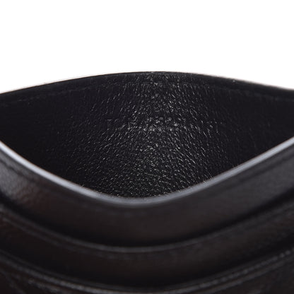Saint Laurent Grain De Poudre Matelasse Chevron Monogram Credit Card Case Black 7 of 9