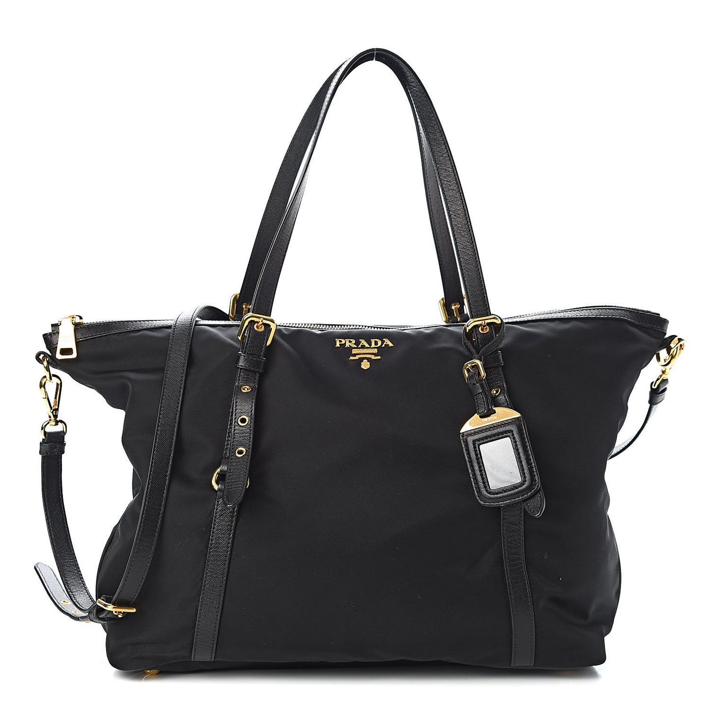 Tessuto Nylon Saffiano Tote Black