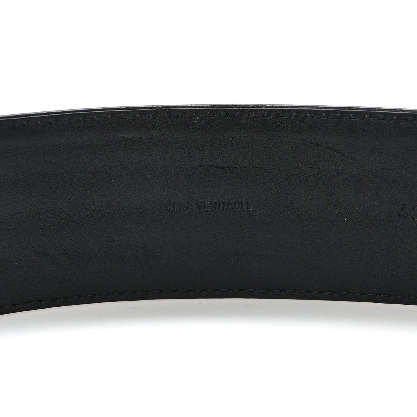 Calfskin Stitched CC Belt 105 42 Red Black