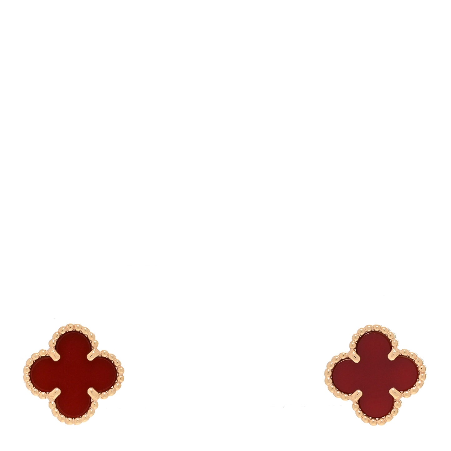 18K Rose Gold Carnelian Sweet Alhambra Earrings