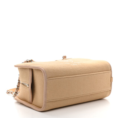 Chanel Denim Deauville Bowling Bag Beige 4 of 11
