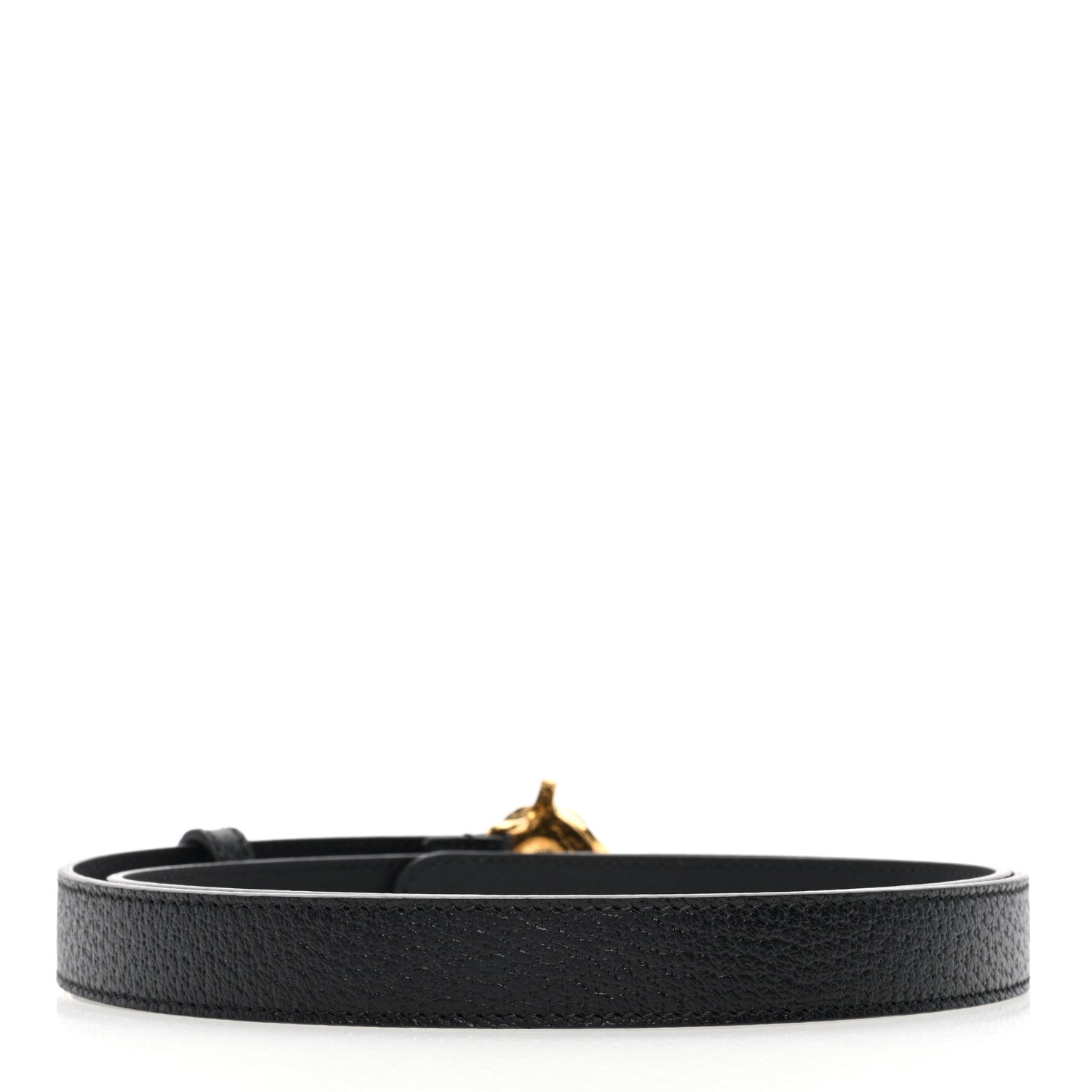 Gucci Calfskin Strawberry Buckle Thin Belt 95 38 Black 2 of 4