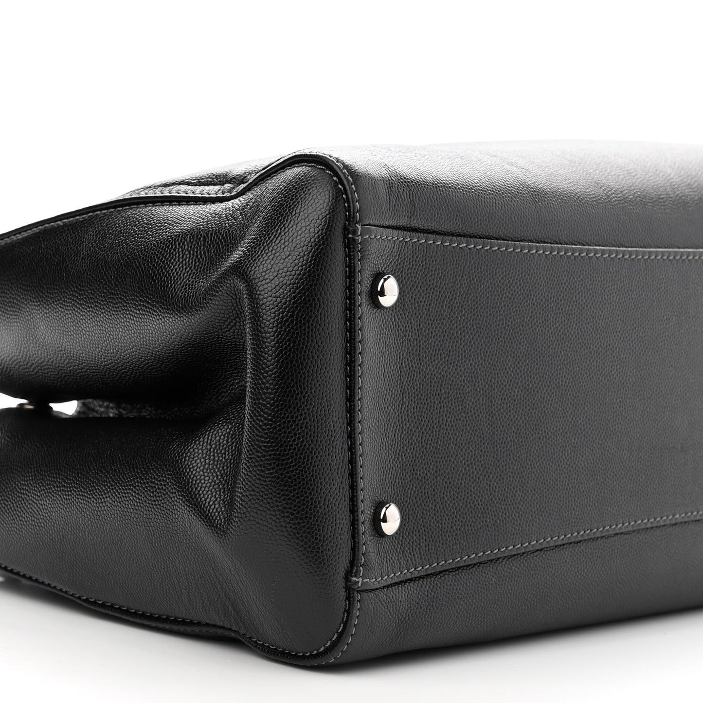 Caviar Medium Cerf Executive Shopper Tote Black