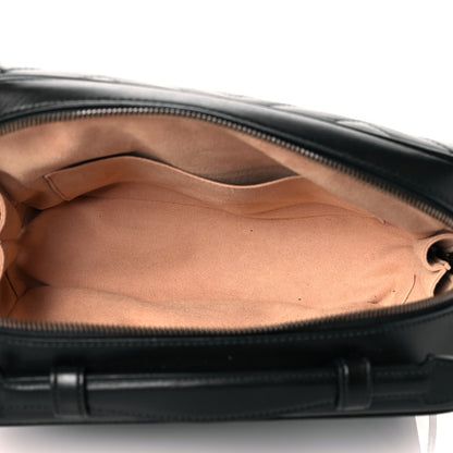 Gucci Calfskin Matelasse Sylvie Web Small GG Marmont Top Handle Shoulder Bag Black 5 of 13