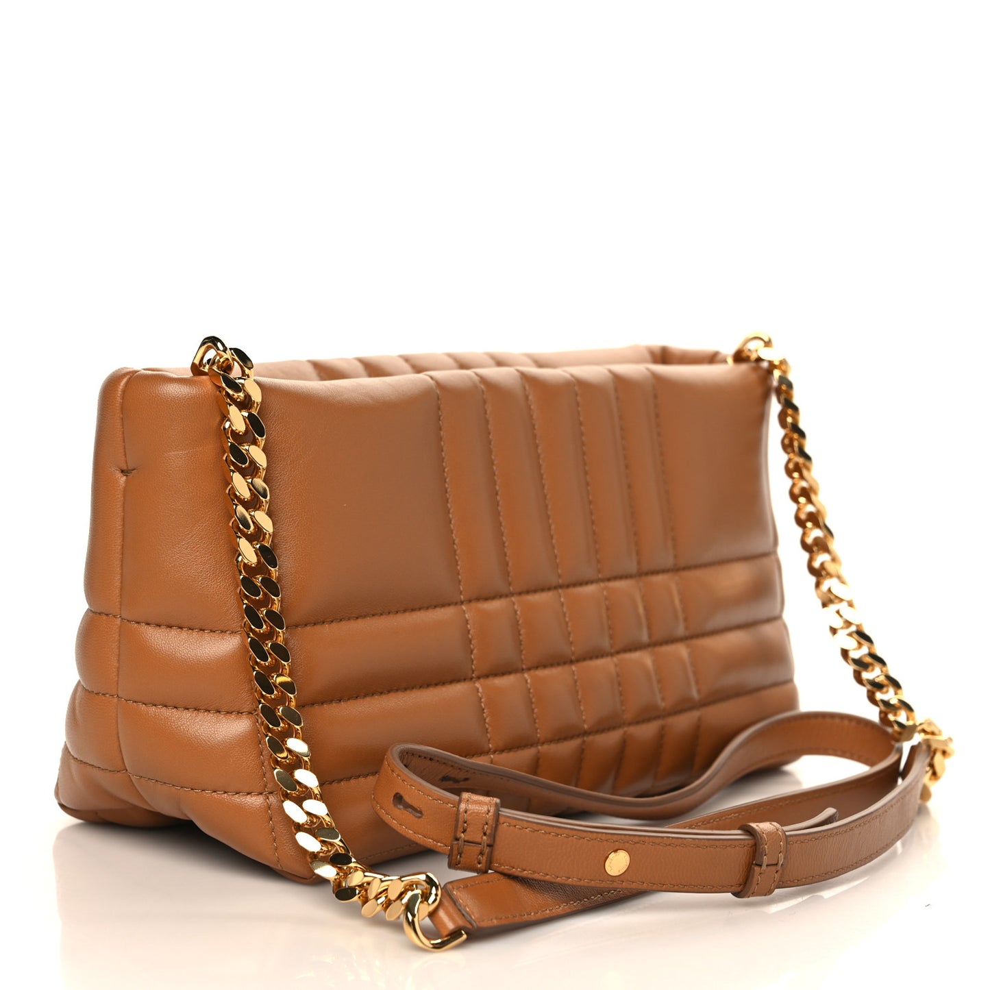 Lambskin Quilted Small Soft Lola Bag Maple Brown