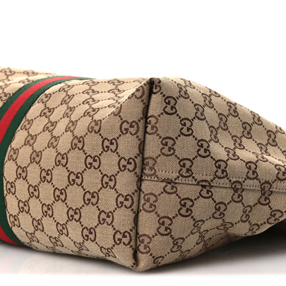 Gucci GG Monogram Web Large Giglio Tote Beige Brown 10 of 12