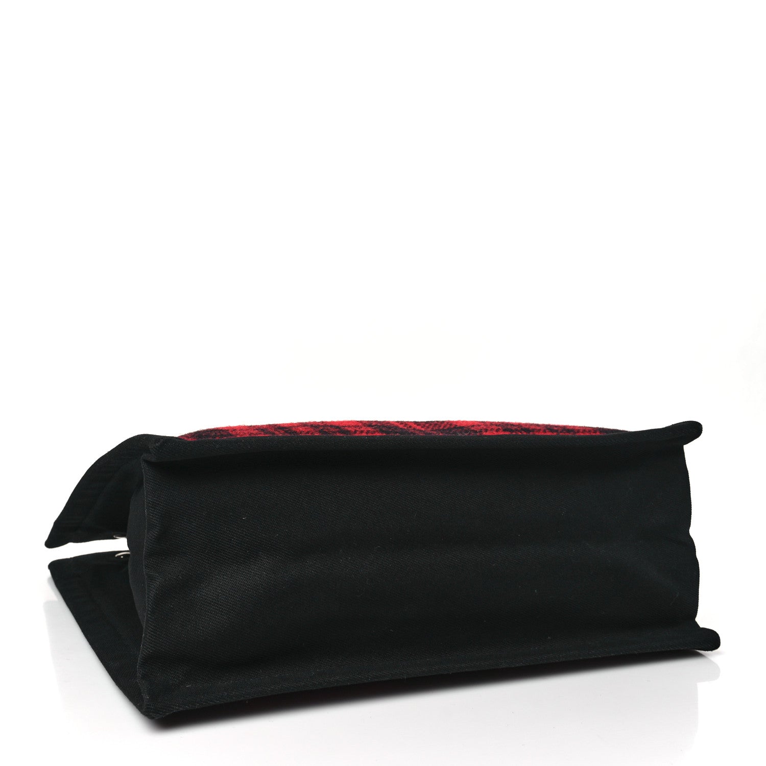 Saint Laurent Wool Tartan Rive Gauche Noe Tote Red Black 4 of 10