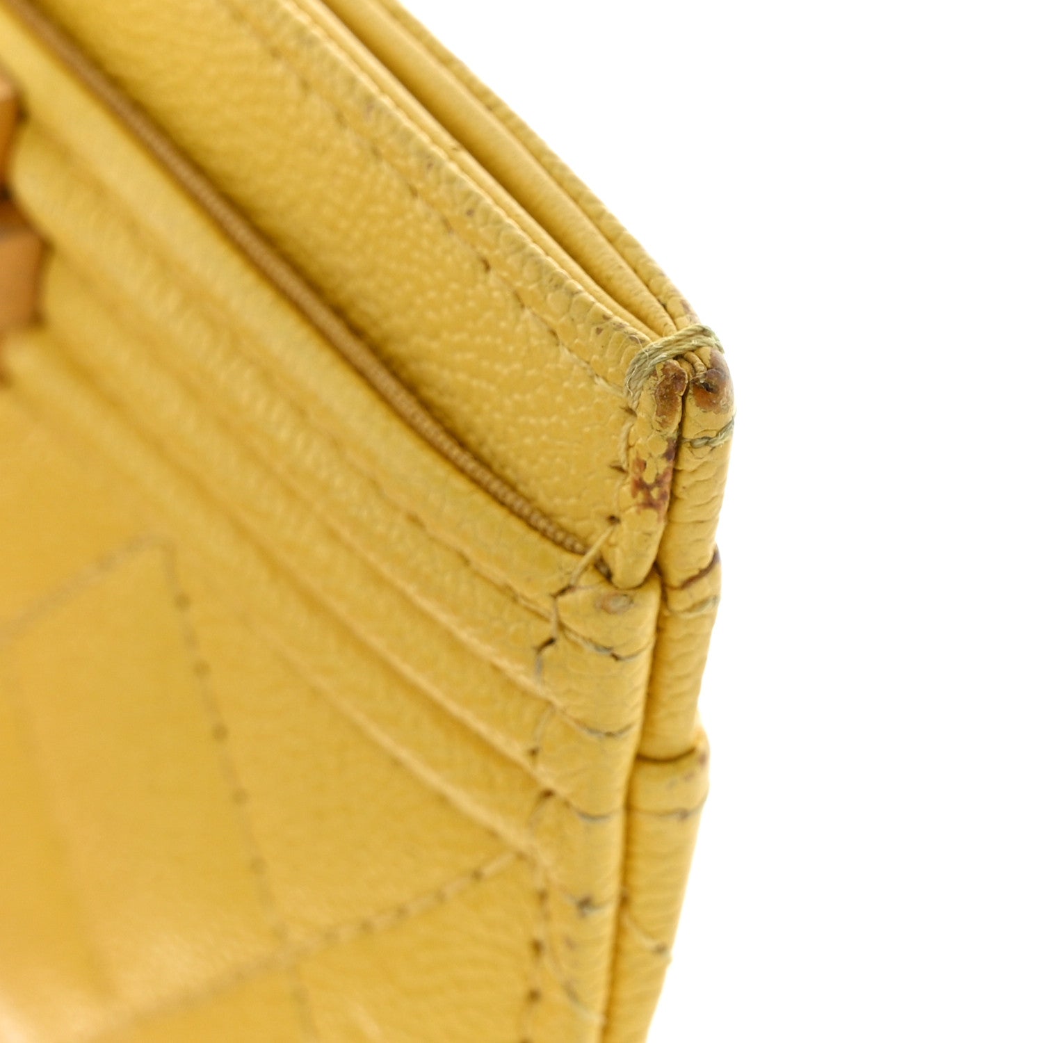 Chanel Caviar Quilted Boy Card Holder Yellow 12 of 14