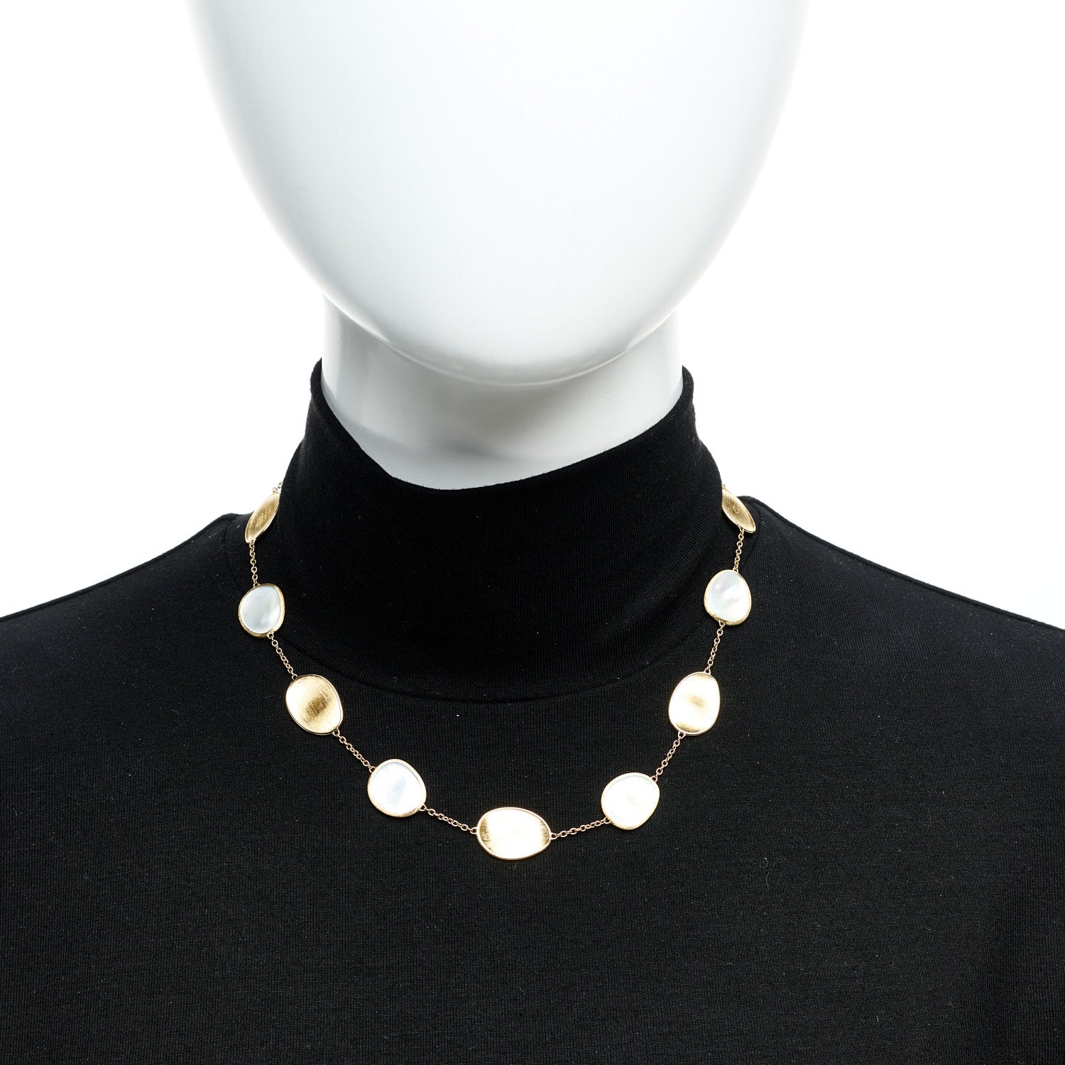 Marco Bicego 18K Yellow Gold Mother of Pearl Lunaria Short Necklace 5 of 5