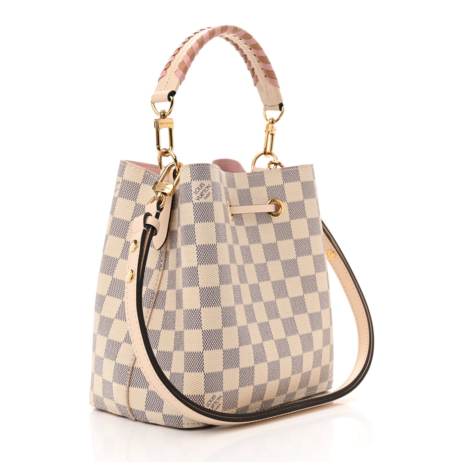 Louis Vuitton Damier Azur Braided Neonoe BB Pink 3 of 10