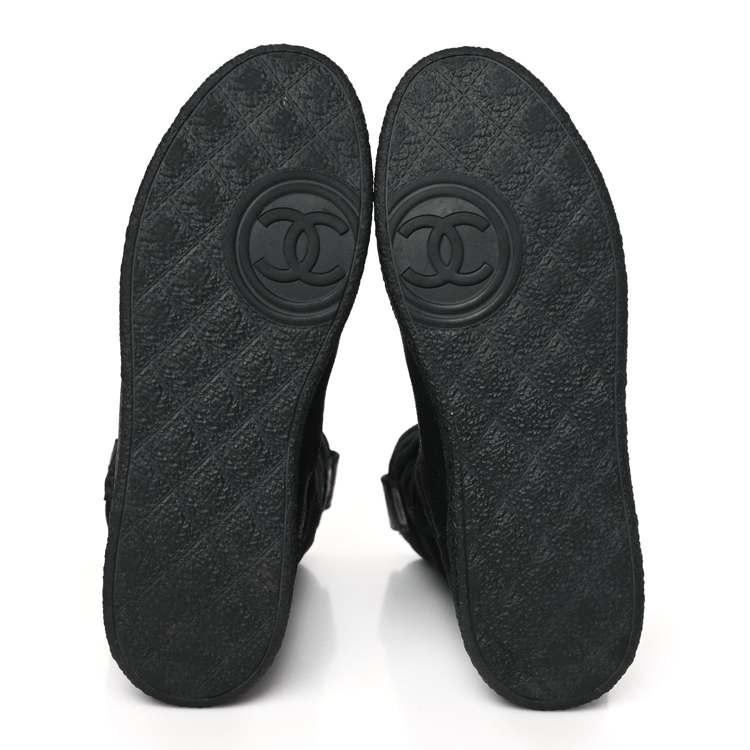 Chanel Suede Quilted High Boots 37.5 Black 5 of 7