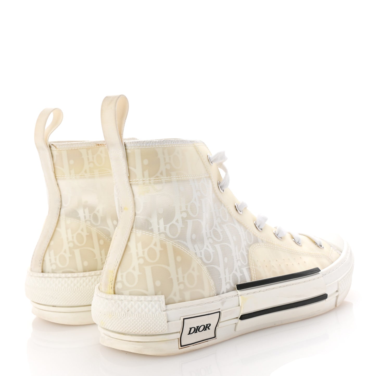 Technical Canvas Oblique Mens B23 High Top Sneakers 43 White