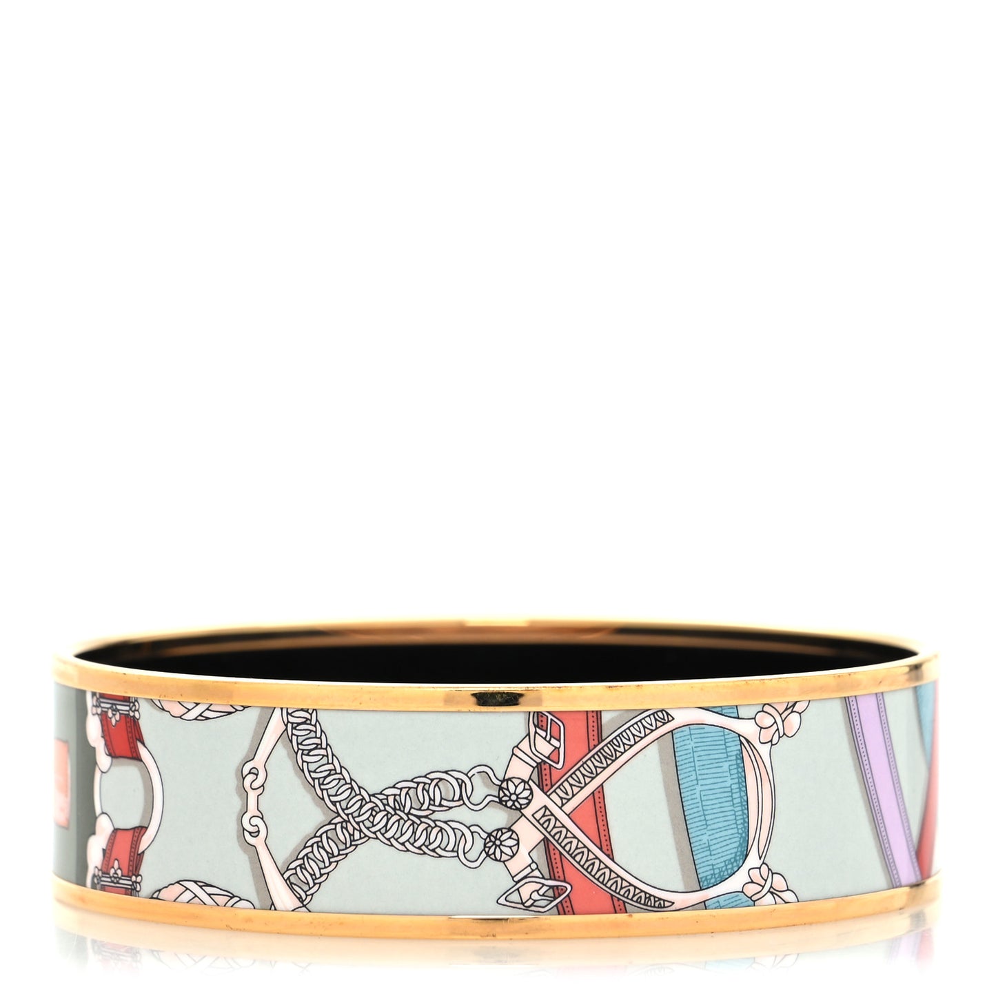 Enamel Printed Wide Cavald'Or Bracelet 65 Romantique