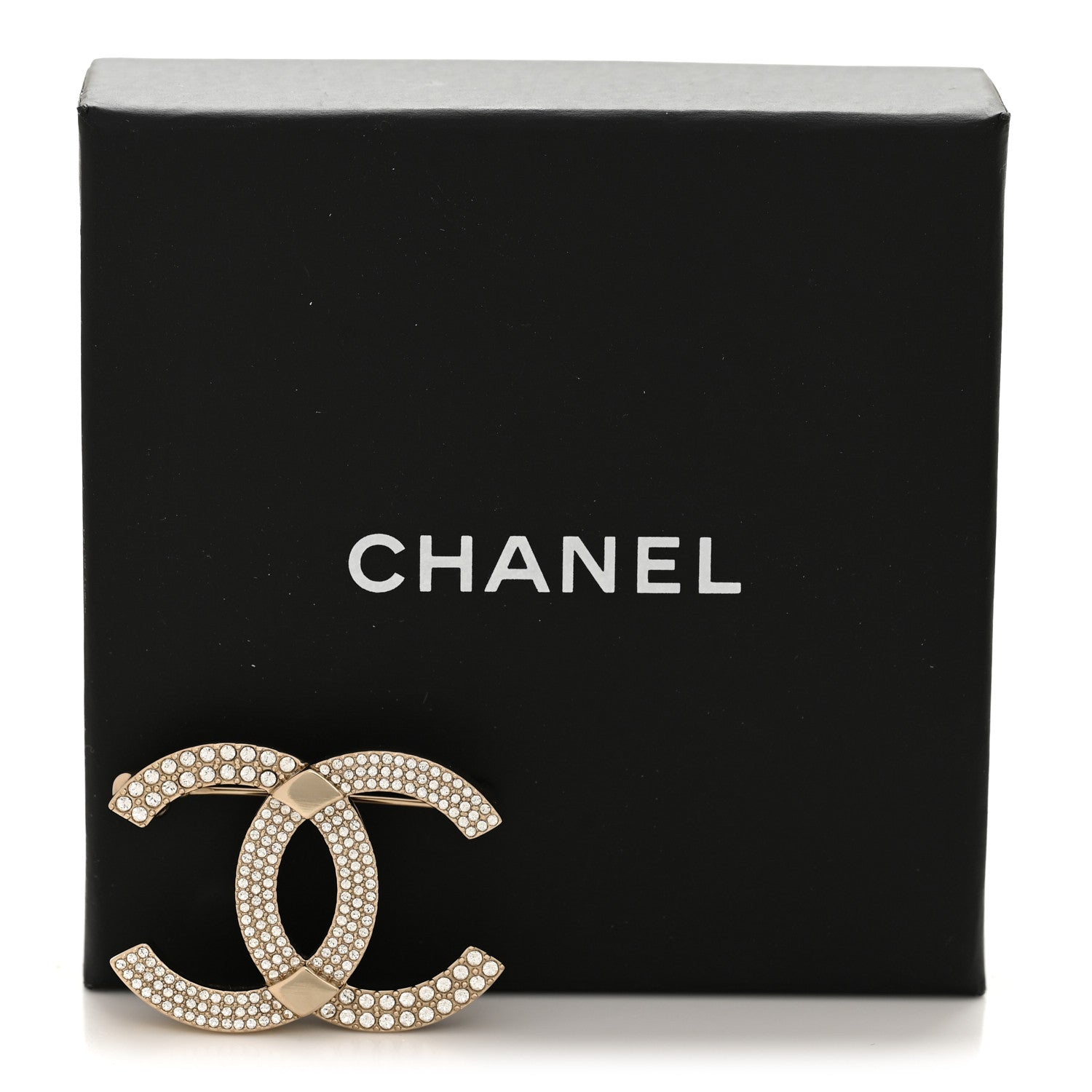 Chanel Crystal CC Brooch Gold 4 of 4