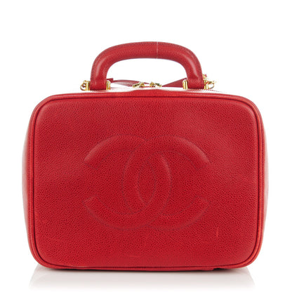 Chanel Caviar CC Vanity Cosmetic Case Red 1 of 9