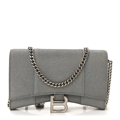 Balenciaga Glitter Fabric Hourglass Chain Bag Grey 1 of 9
