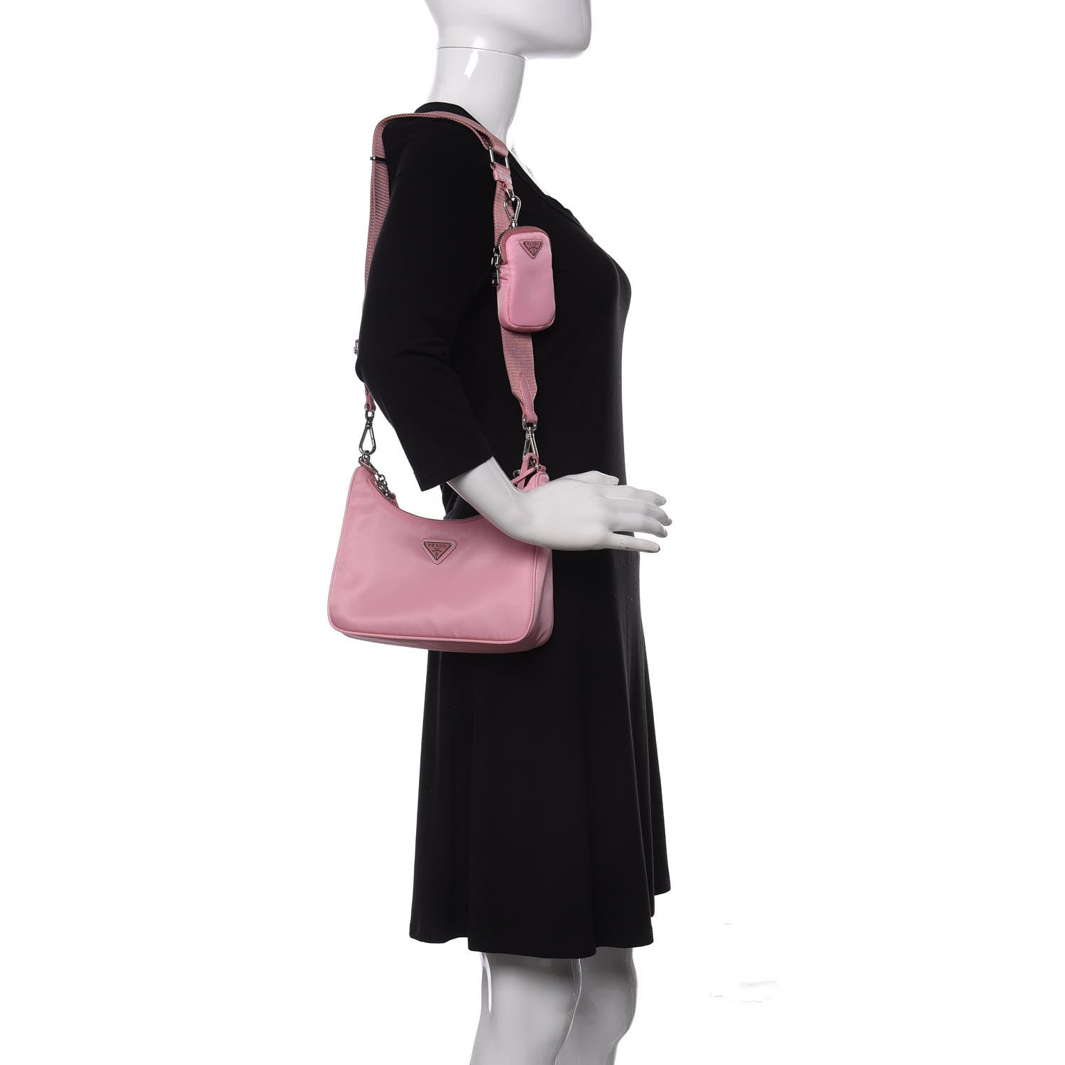 Prada Nylon Re-Edition 2005 Shoulder Bag Rosa 2 of 11