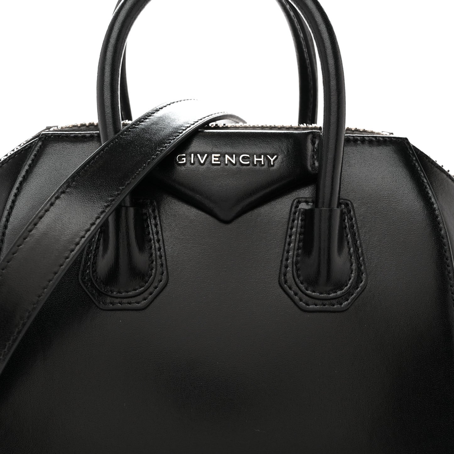 Shiny Lord Calfskin Mini Antigona Black