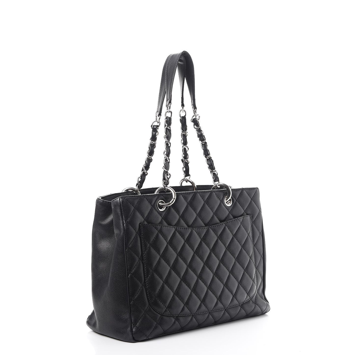 Caviar Quilted Grand Shopping Tote GST Black