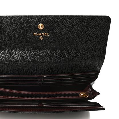 Chanel Caviar Quilted Large Gusset Flap Wallet Black 5 of 8