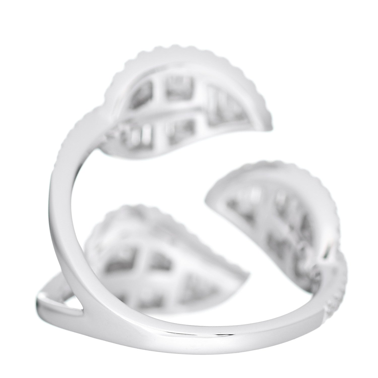 Anita Ko 18K White Gold Diamond Tri-Leaf Ring 49 5 3 of 4