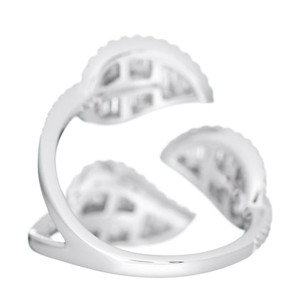Anita Ko 18K White Gold Diamond Tri-Leaf Ring 49 5 3 of 4