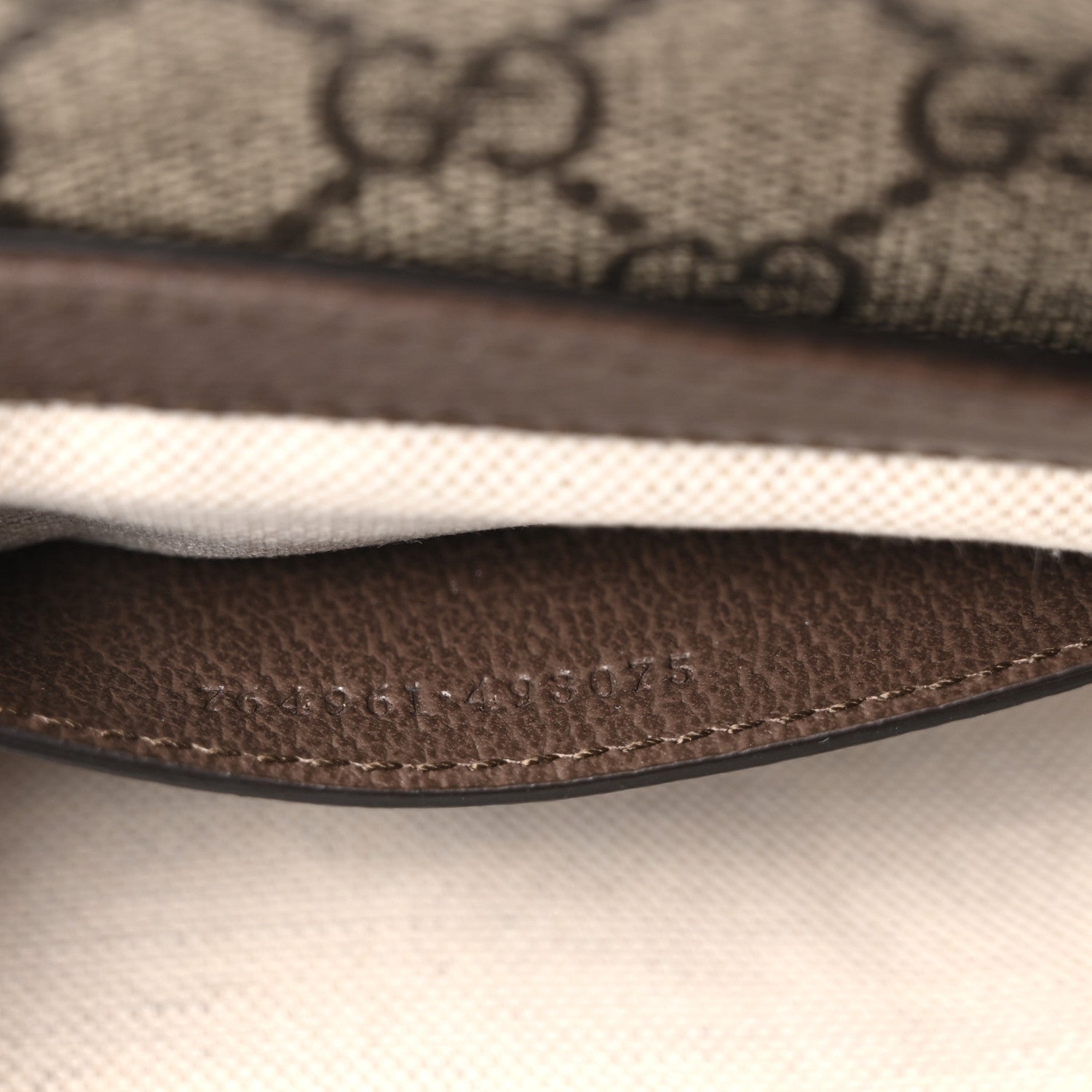 Gucci GG Supreme Monogram Textured Dollar Calfskin Web Mini Ophidia Envelope Shoulder Bag Beige Ebony New Acero 7 of 11