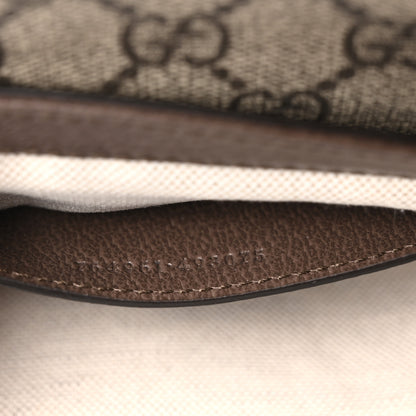 Gucci GG Supreme Monogram Textured Dollar Calfskin Web Mini Ophidia Envelope Shoulder Bag Beige Ebony New Acero 7 of 11