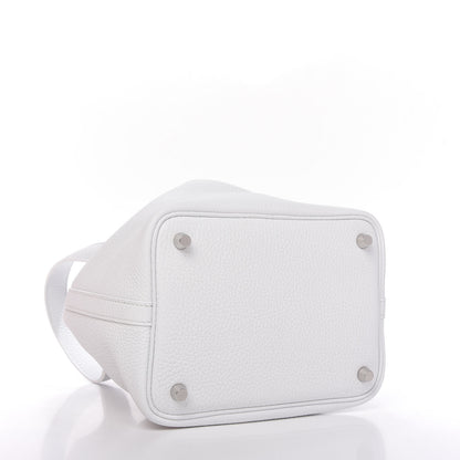 Hermes Taurillon Clemence Picotin Lock 18 PM White 4 of 10