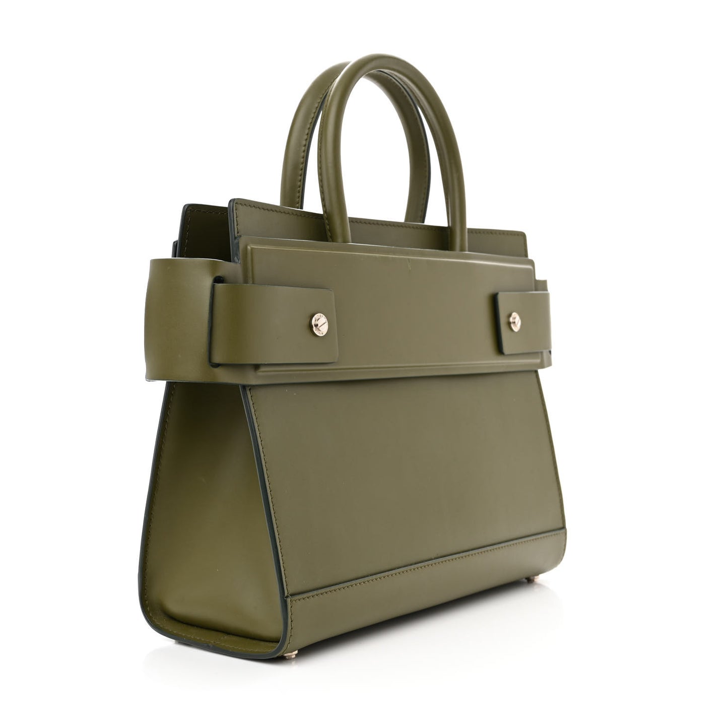 Smooth Calfskin Small Horizon Satchel Khaki