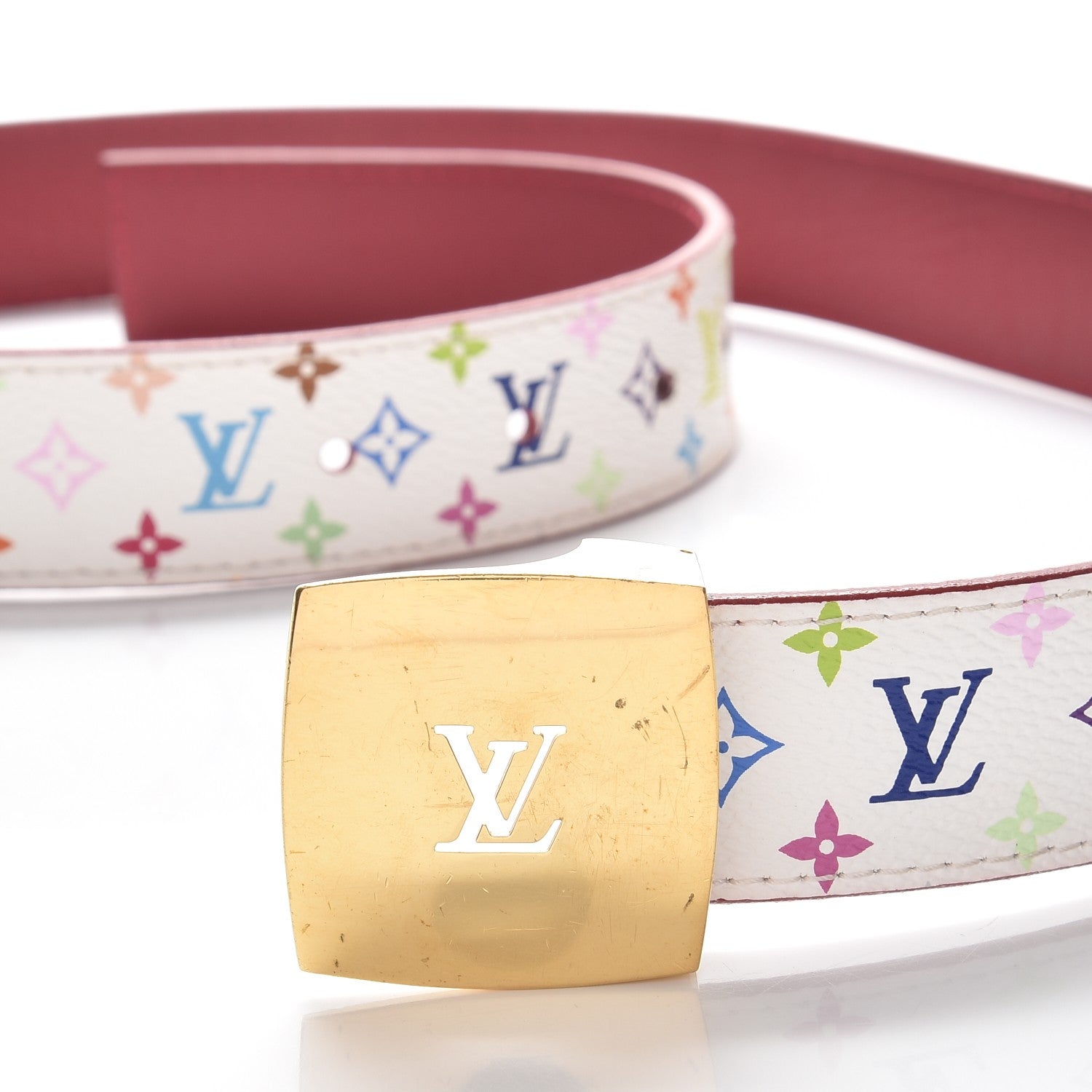 Louis Vuitton Monogram Multicolor LV Cut Reversible Belt 80 32 White Grenade 8 of 8