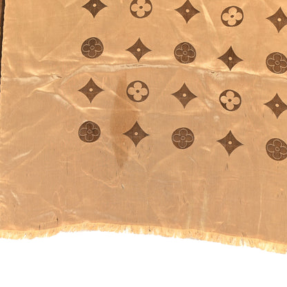 Louis Vuitton Silk Acetate Monogram Saint Petersbourg Stole Brown 3 of 5