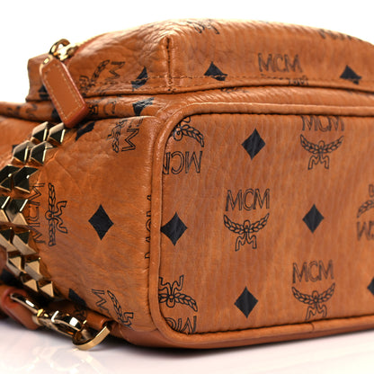 MCM Visetos Side Stud X-Mini Stark Bebe Boo Backpack Cognac 7 of 8