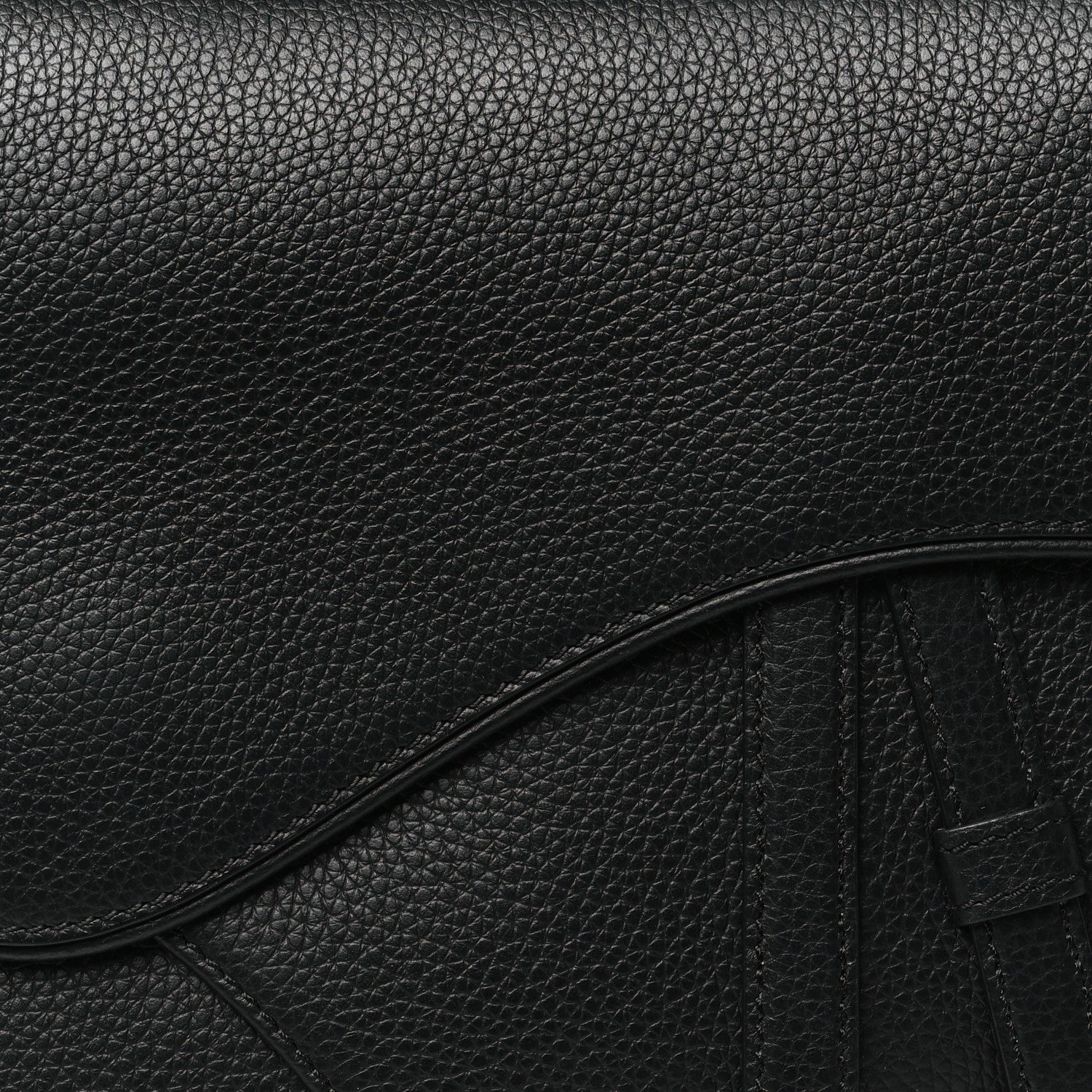 Christian Dior Grained Calfskin Mens Saddle Bag Black 8 of 10