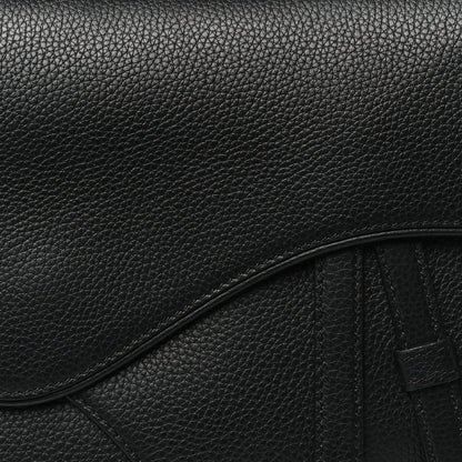 Christian Dior Grained Calfskin Mens Saddle Bag Black 8 of 10