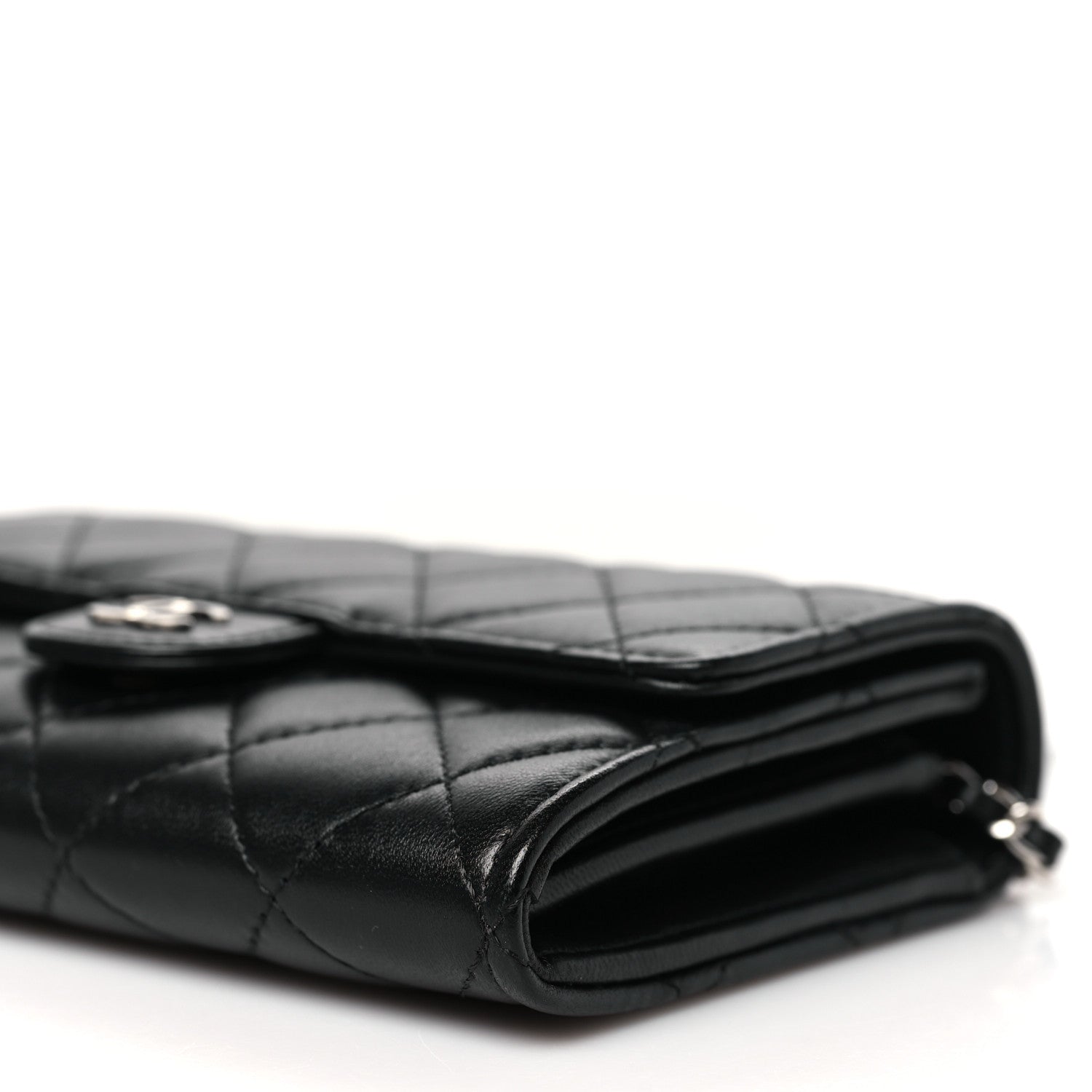 Chanel Lambskin Quilted Mini French Wallet On Chain WOC Black 11 of 11
