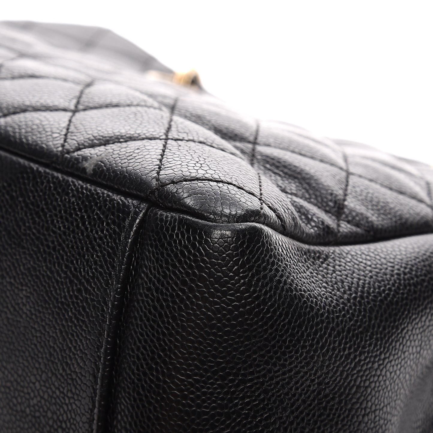 Caviar Quilted Grand Shopping Tote GST Black