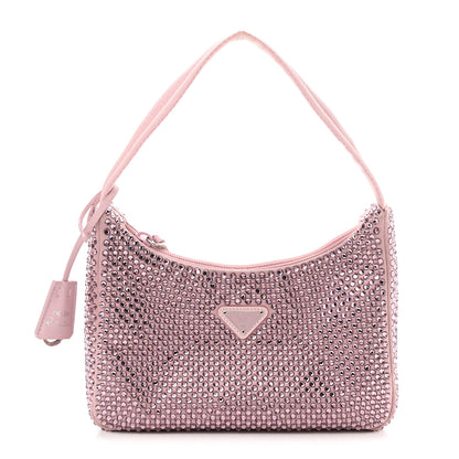 Prada Satin Crystal Mini Re-Edition 2000 Bag Alabastro 1 of 14
