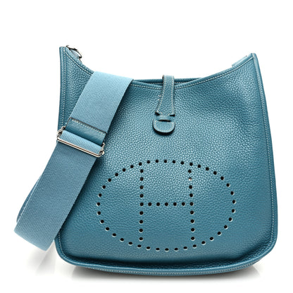 Hermes Taurillon Clemence Evelyne III PM Blue Jean 1 of 11