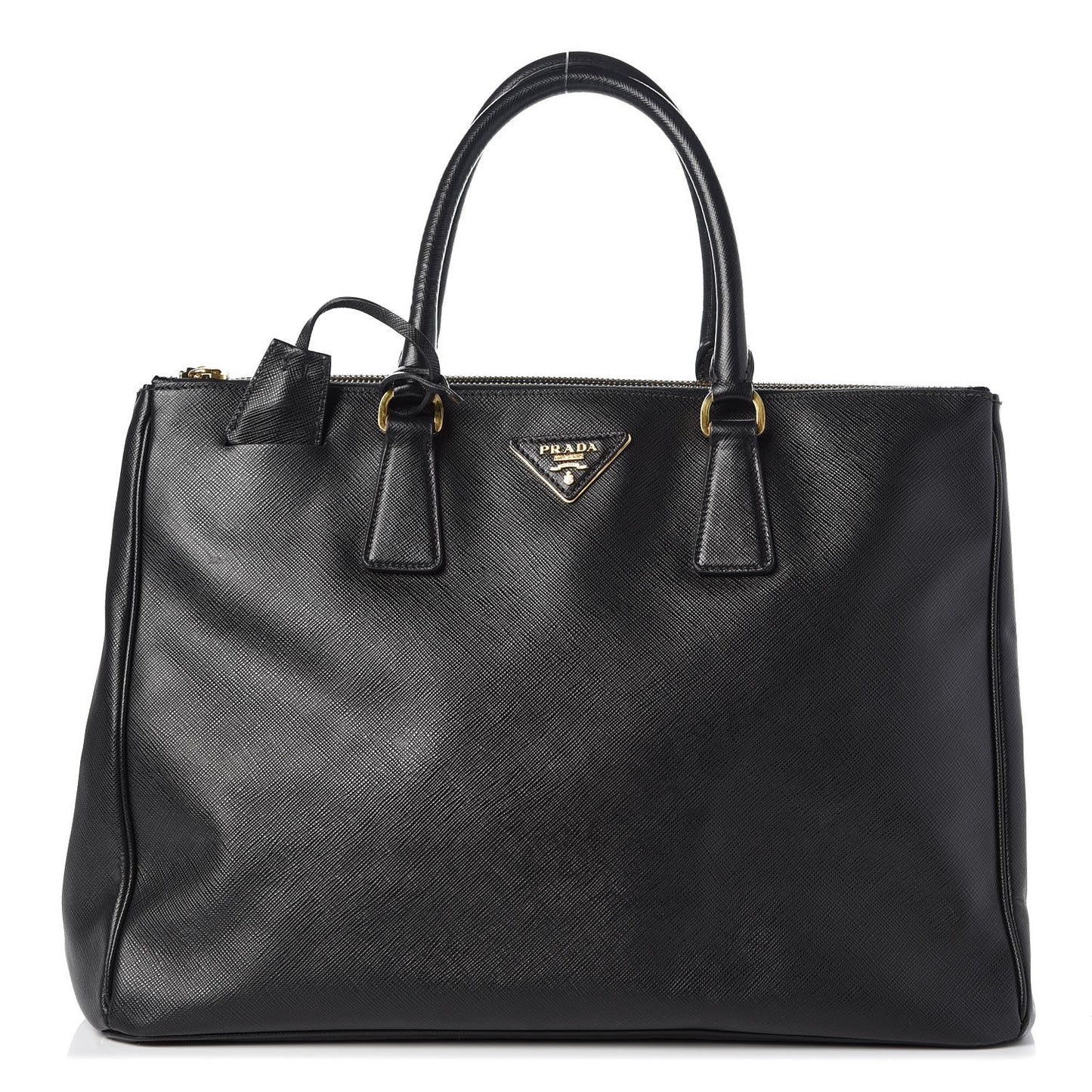 Saffiano Large Galleria Double Zip Tote Black