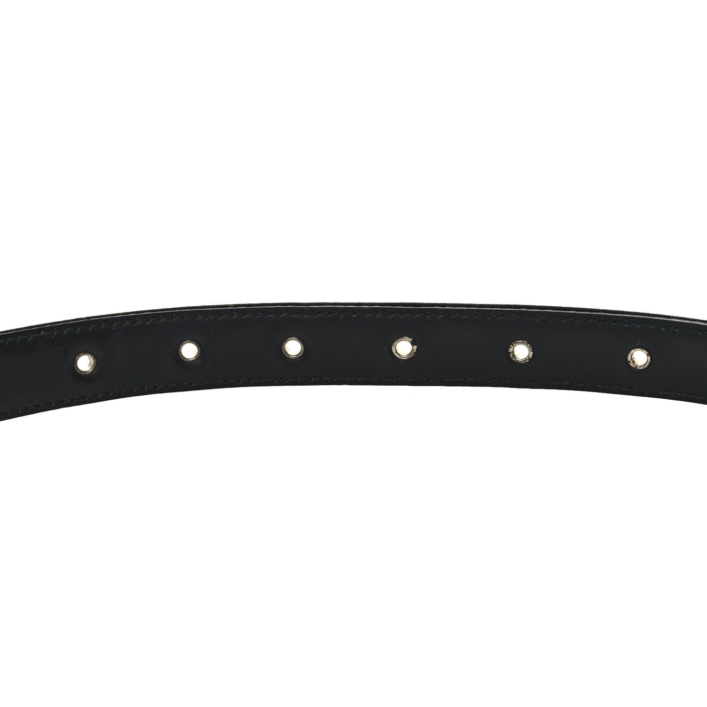 Lambskin Crystal Baguette Logo Belt 75 30 Black