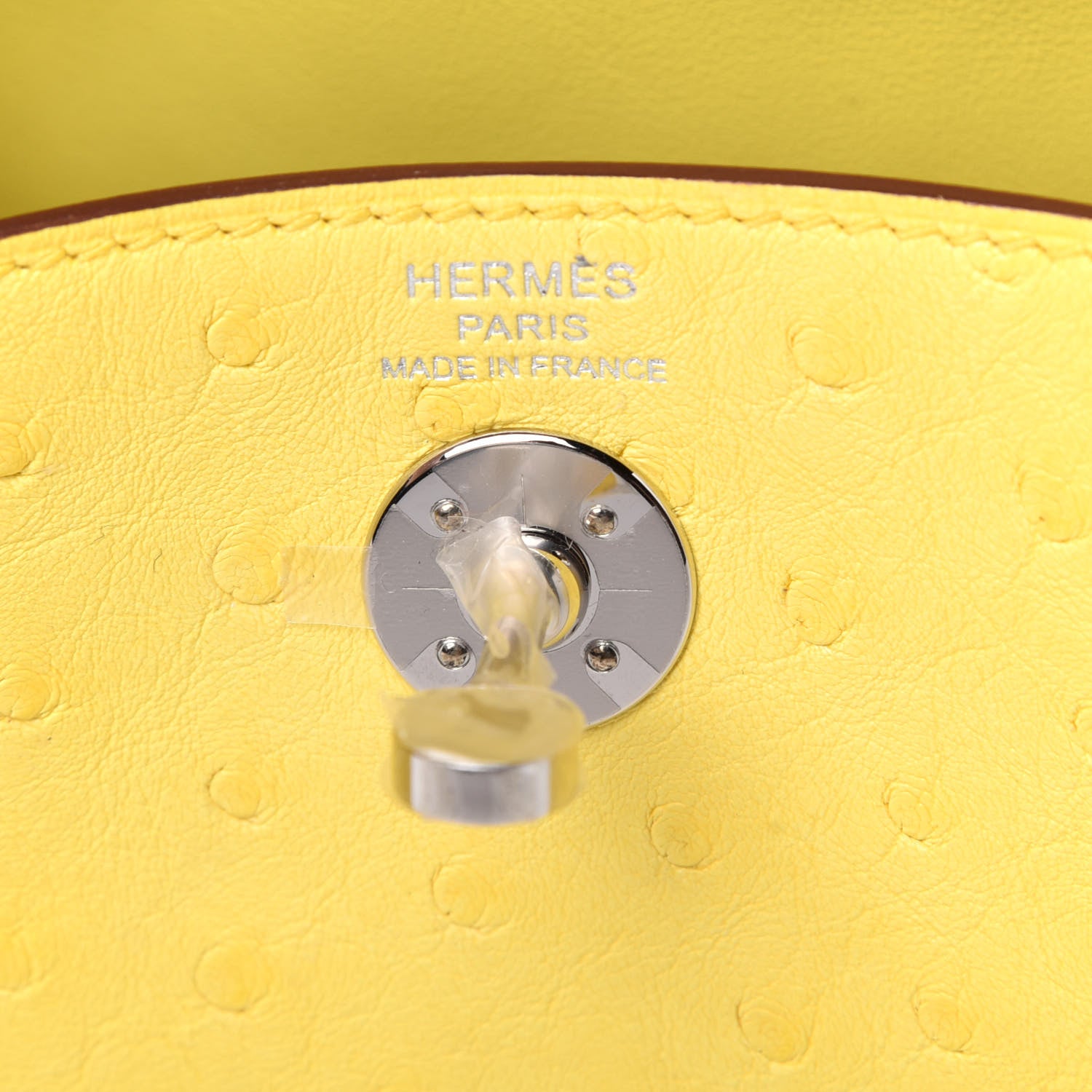 Hermes Ostrich Mini Lindy 20 Jaune Citron 6 of 12
