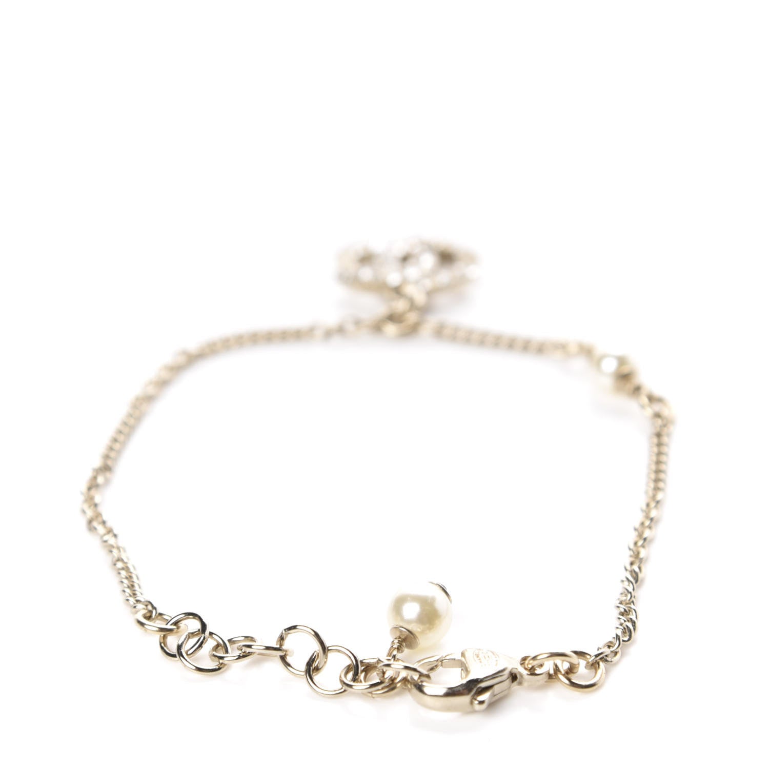 Chanel Pearl Crystal CC Bracelet Gold 3 of 5